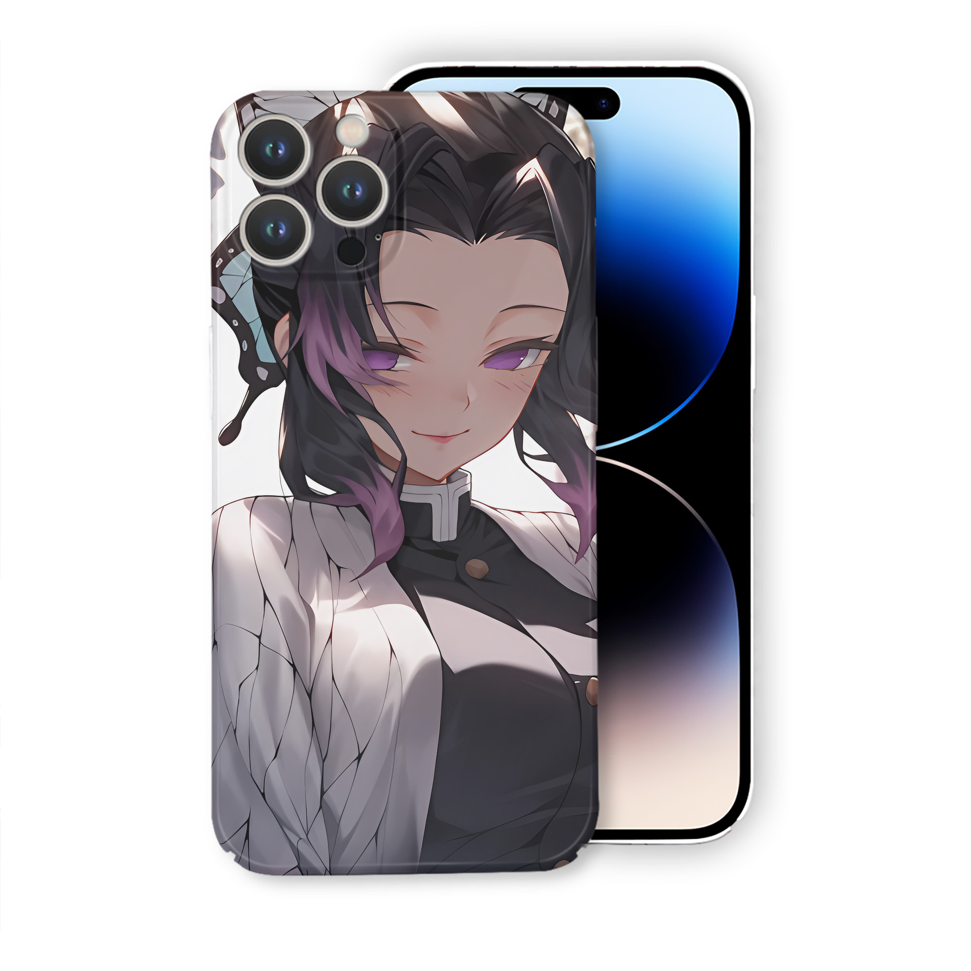 （画像用） 鬼滅の刃（きめつのやいば）蟲柱-胡蝶 しのぶ／こちょう しのぶ Kochou Shinobu 【iPhone 14シリーズ対応】ハードケース